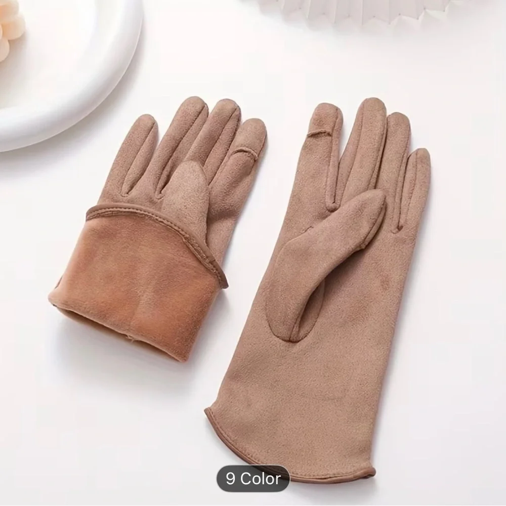 Elegant Gray Women's Soft Touchscreen Winter Gloves